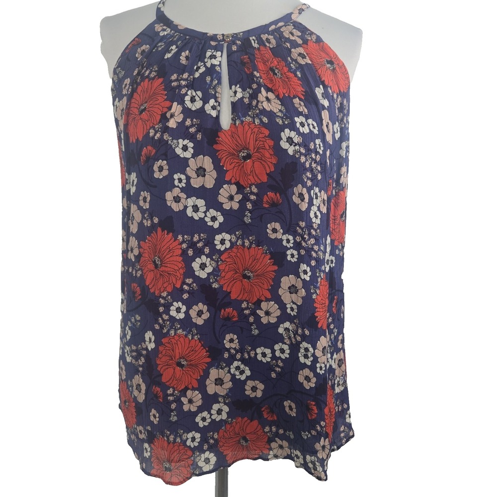 Massimo Dutti Size 6 Women's Halter Style Crinkle Silk Blend Lined Blouse Top